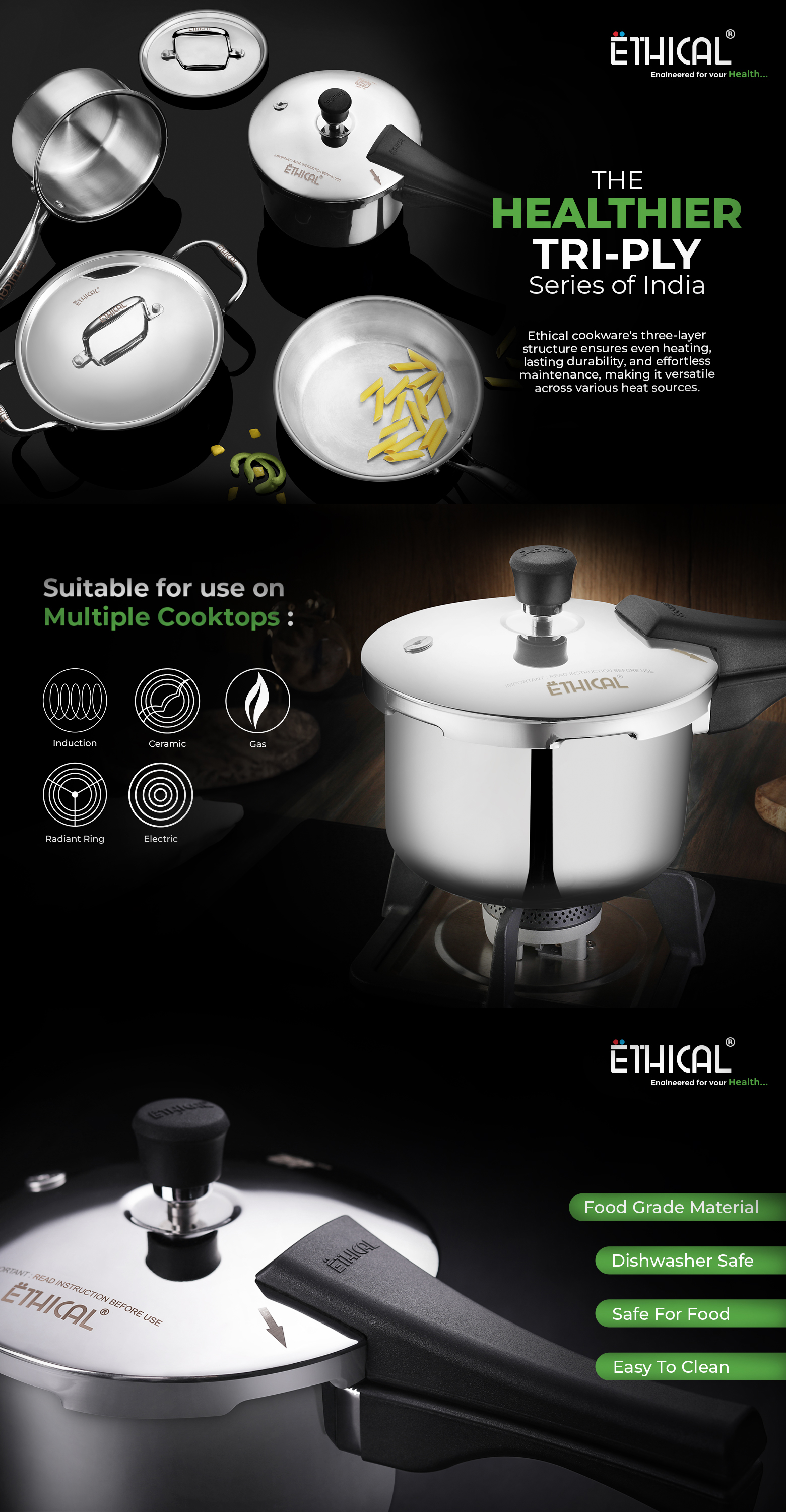 Tall Pressure Cooker – Tri-Ply Series A+ Banner